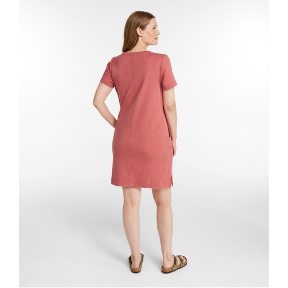 LL Bean Rocky Coast Slub Knit Split Neck Dress, NWT, Blue, Size MEDIUM - Picture 3 of 9